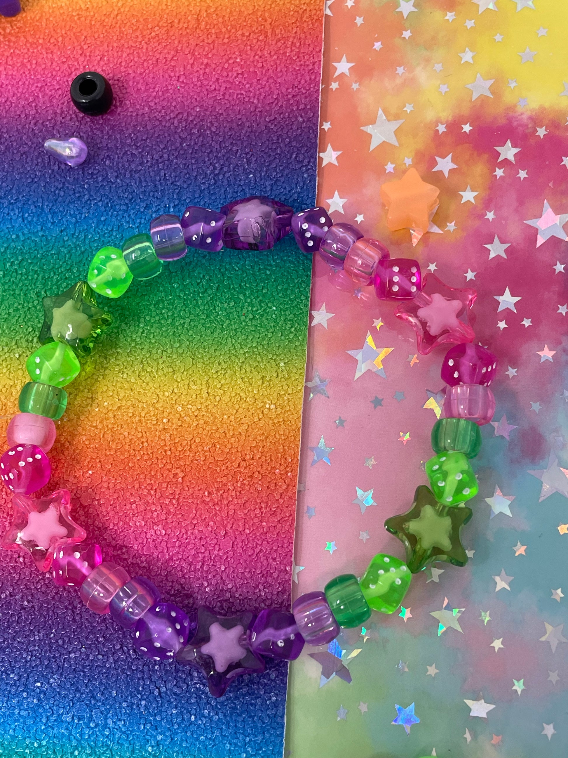 Sweetie Purple Candy Bracelets for Girls, Cute Beaded Bracelets Handmade, Stocking Stuffers for Teenage Girls, Subtle Taylor Merch Kandi